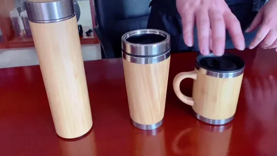 Tasse de voyage à Double paroi anti-fuite de 16oz, tasse de voyage en bambou (SH