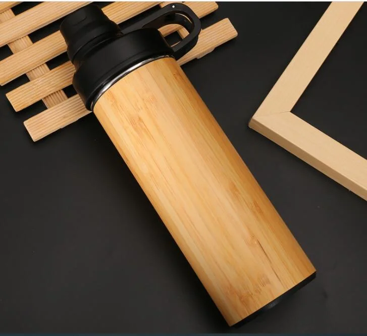 350/500ml New Hot Sale Stainless Steel Vacuum Flask European and American Creative Bamboo Space Pot Outdoor Portable Sports Bottle Can Be Wholesale Mug