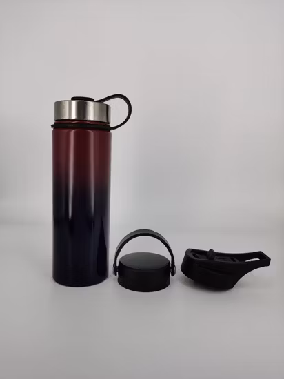18/32/40 oz en acier inoxydable double tasse isolée créative couleur dégradé espace pot extérieur portable tasse d'eau cadeau logo personnalisé bouteille sous vide