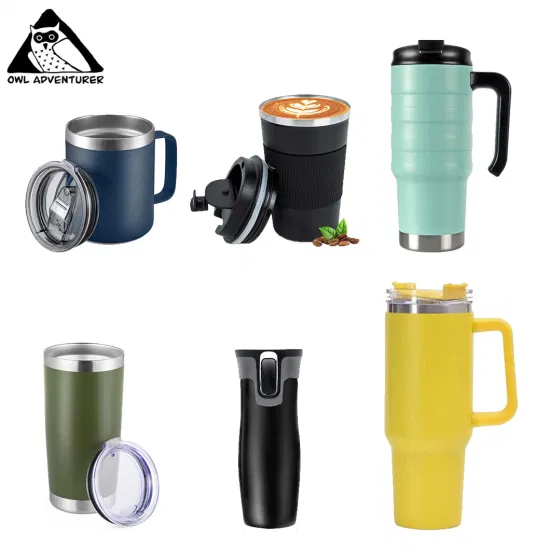 Meilleure vente chaude Double paroi SS eau bière tasse thermique tasse à café isolé sous vide en acier inoxydable voyage 40oz gobelet avec poignée couvercle paille