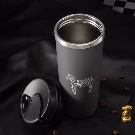 Tasse d'aspiration de café de voyage de tasse d'acier inoxydable de double paroi de 16 oz